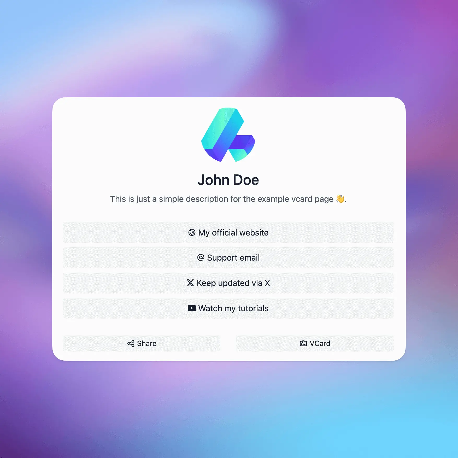 Ảnh chụp màn hình của chủ đề vcard New York